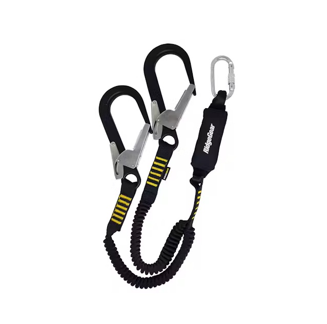 Ridgegear RGL9 Elasticated Twin Leg Shock Absorbing Lanyard